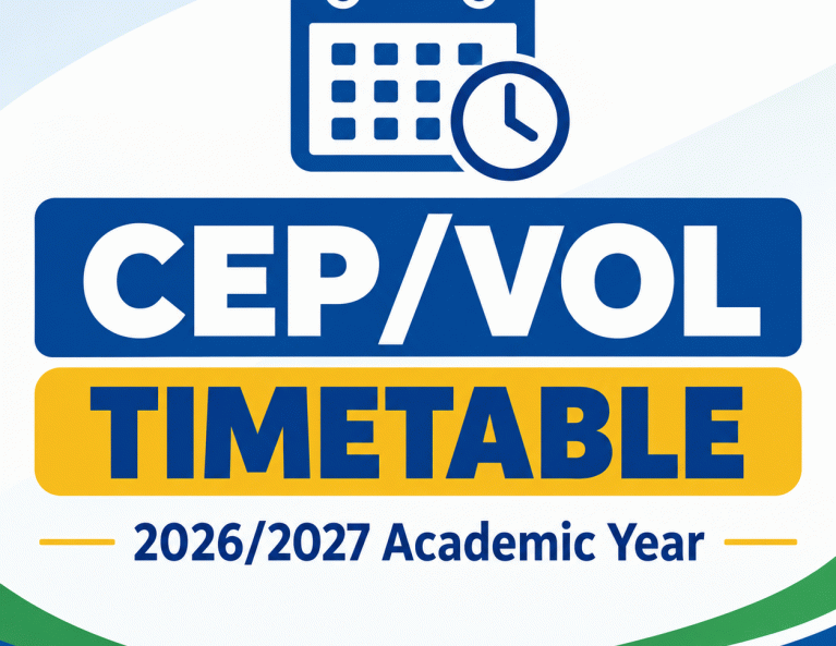 Teaching Timetable for Trimester 1 2026/2027 Academic Year for CEP/VOL Students